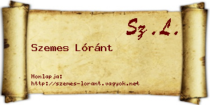 Szemes Lóránt névjegykártya