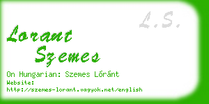 lorant szemes business card