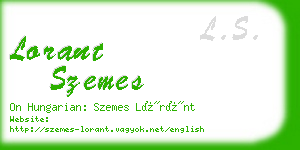 lorant szemes business card